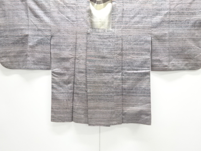 アンティーク　横段織り出し手織り真紬道行コート